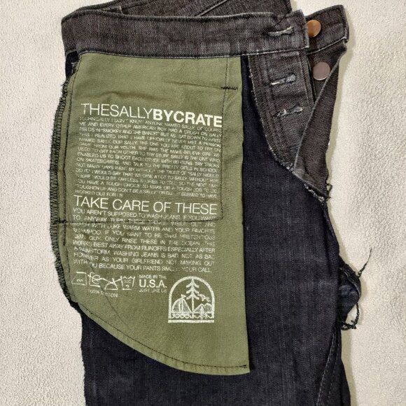 Crate "The Sally" Denim Jeans Selvedge Slim Fit Gray 32 X 32 Made in USA - Picture 6 of 12